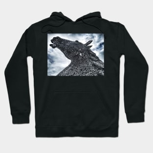 Kelpie against the sky - The Kelpies, Falkirk, Scotland Hoodie